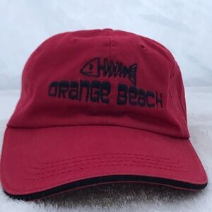 Jhats for Orange Beach Fish Logo Adjustable Red Baseball Cap